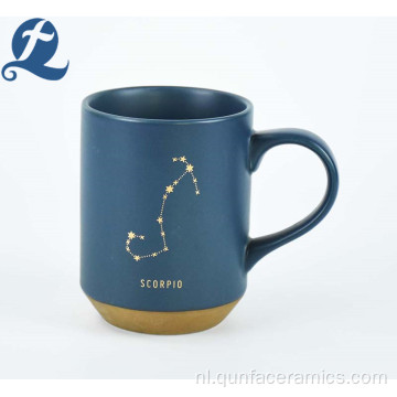 Aangepaste bedrukte sterrenbeeld koffiekopje blauwe keramische mok